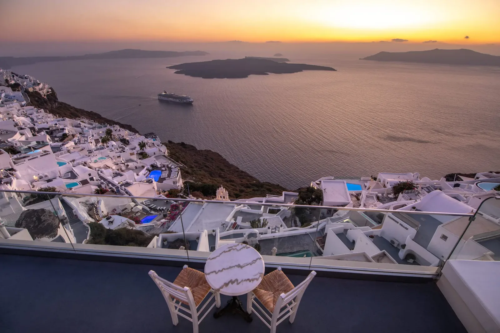 Santorini Sonnenuntergang Landschaft